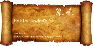 Makis András névjegykártya